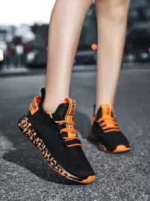 Giày Thể thao Nữ Ren lên Lá thư Ren lên - màu đen - Xem 1