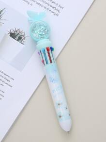 1pc Butterfly Print 10 Color Ballpoint Pen - Multicolor - View 1