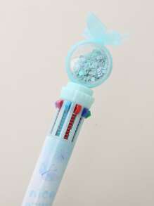 1pc Butterfly Print 10 Color Ballpoint Pen - Multicolor - View 2