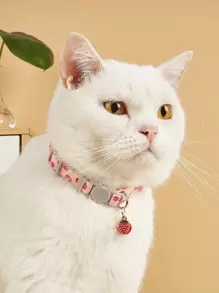 1pc Strawberry Decor Pet Collar - Multicolor - View 1