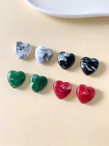 20 顆隨機顏色心型壓克力珠 - 彩色 - 查看 2
