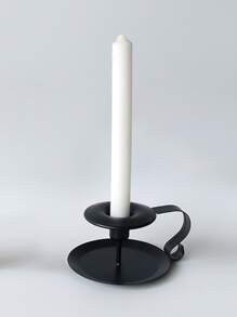 1pc Iron Alloy Candle Holder - Black - View 1