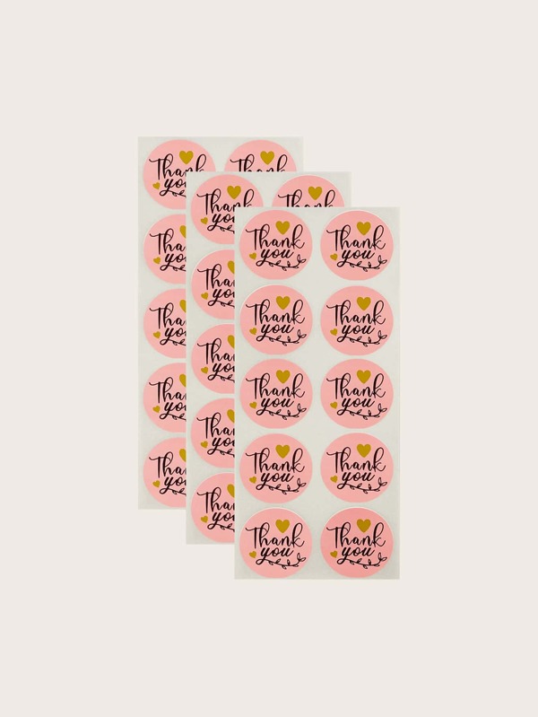 100pcs Slogan Graphic Gift Sticker, Round Gift Decal For Party