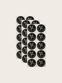 100 unidades Pegatinas de agradecimiento, pegatinas de sellado de regalo de 2.5 cm para el Día de San Valentín - Blanco y Negro - Ver 1