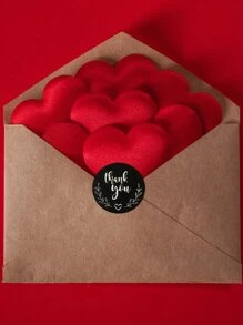 100 unidades Pegatinas de agradecimiento, pegatinas de sellado de regalo de 2.5 cm para el Día de San Valentín - Blanco y Negro - Ver 3