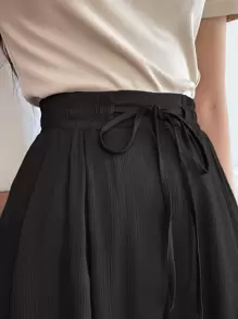 DAZY Quần ống rộng màu trơn phong cách công sở thường ngày dành cho nữ mùa thu - màu đen - Xem 3