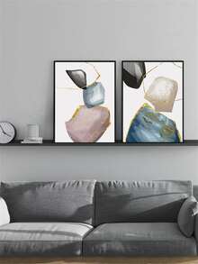 3 piezas Láminas decorativas sin marco con estampado abstracto - Multicolor - Ver 3