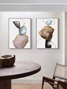 3 piezas Láminas decorativas sin marco con estampado abstracto - Multicolor - Ver 4