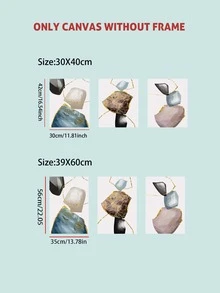 3 piezas Láminas decorativas sin marco con estampado abstracto - Multicolor - Ver 6