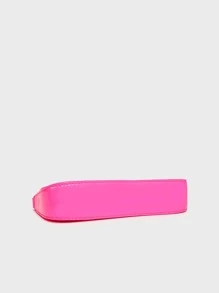 Artificial Patent Leather Minimalist Bag - Hot Pink - View 5