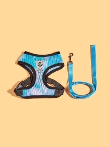 2pcs Tie Dye Pet Leash & Harness Set - Multicolor - View 1