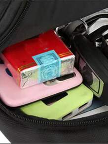 New Men's Canvas Shoulder Bag, Chest Bag, Casual Sports Travel Chest Bag, Shoulder Diagonal Bag, Nylon Business Casual Simple Office Bag With Headphone Hole, Adjustable Shoulder Strap, Shoulder Bag, Outdoor Gift, Father's Day Gift, Men's Gift, Valentine's Day Gift, College Backpack, Back To School Supplies, Commuter - Black - View 5