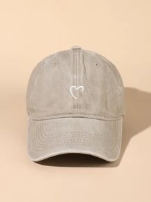 1 chiếc Mũ lưỡi trai bóng chày mềm mại thêu hình trái tim cổ điển dành cho cả nam và nữ, có thể điều chỉnh, phù hợp cho các hoạt động thể thao trong nhà/ngoài trời hàng ngày và trang phục đi nghỉ - Màu Khaki - Xem 2