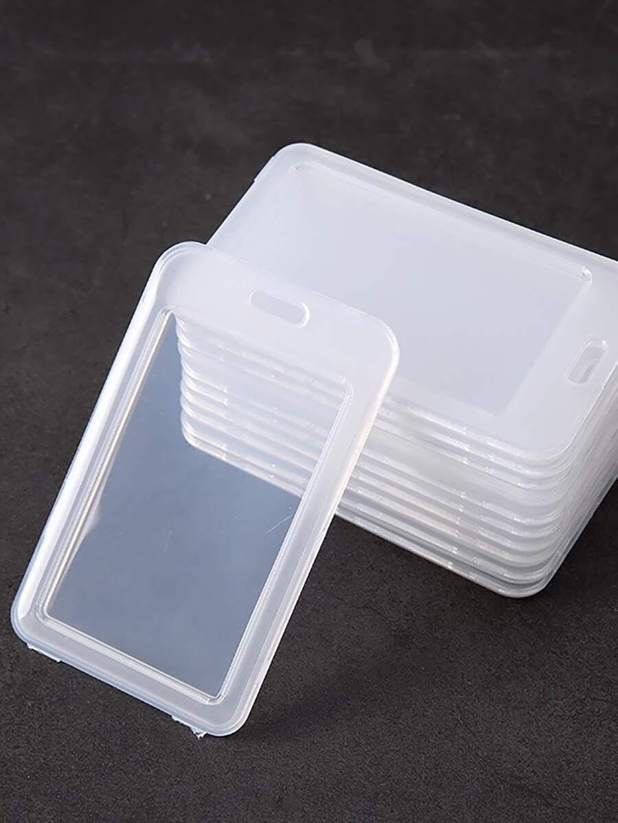 1pc Clear Office Card Case - Clear - View 1
