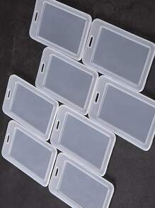 1pc Clear Office Card Case - Clear - View 3