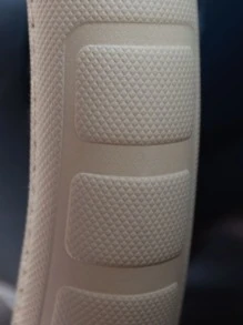 Solid Color Car Steering Wheel Cover - Beige - View 4