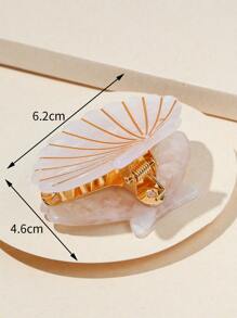 1入款貝殼裝飾時尚髮夾，適用於日常波西米亞風格 - 白色 - 查看 4
