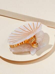 1入款貝殼裝飾時尚髮夾，適用於日常波西米亞風格 - 白色 - 查看 2