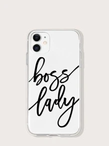 Letter Graphic Clear Phone Case - Multicolor - View 1