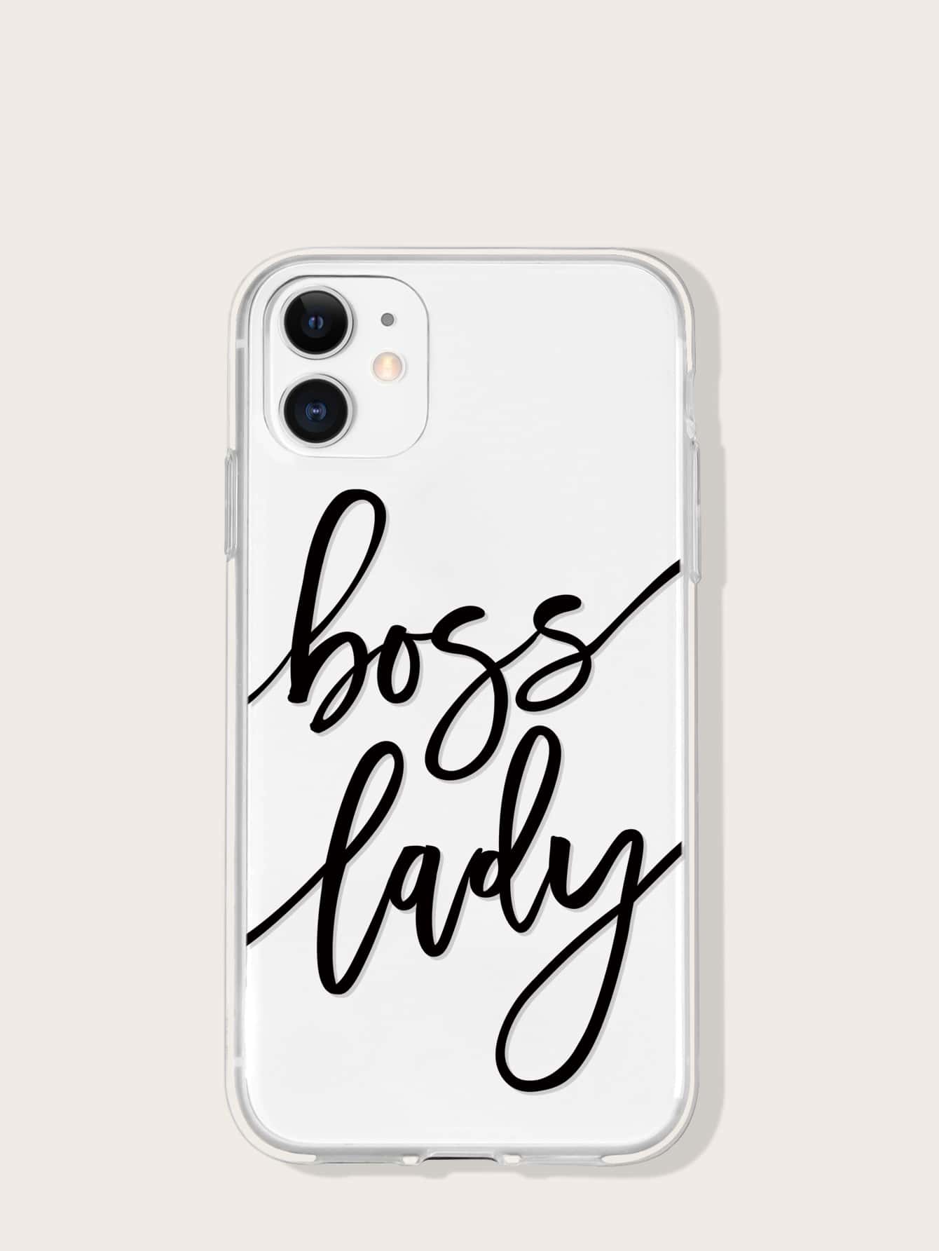 Letter Graphic Clear Phone Case - Multicolor - View 1