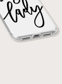 Letter Graphic Clear Phone Case - Multicolor - View 4