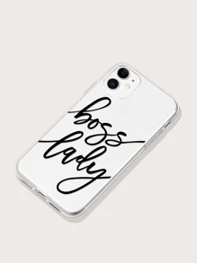 Letter Graphic Clear Phone Case - Multicolor - View 5