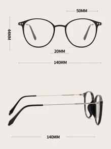 1 chiếc kính vuông màu đen không cần toa dành cho nam phù hợp để đeo hàng ngày Phụ kiện kính trong suốt - màu đen - Xem 4