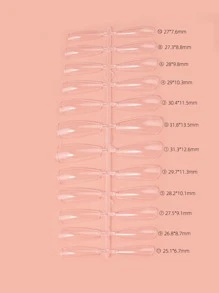 Elevate Your Style with 480pcs boxes of transparent color long ballet nail resin extended full coverage fake nails suitable for women and girls - Clear - View 4