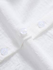 Toddler Girls Solid Button Front Blouse - White - View 4