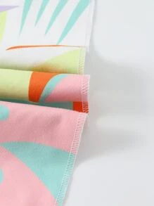 Toddler Girls Random Leaf Print Beach Blanket - Multicolor - View 4