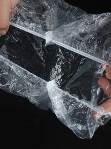 80入組透明一次性防水浴帽染髮劑浴帽PE美容院帽酒店家居沐浴女士浴帽