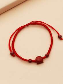 Pulsera búho & con diseño de cuenta - Rojo - Ver 2