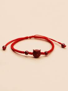 Pulsera búho & con diseño de cuenta - Rojo - Ver 3