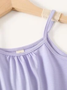 SHEIN Young Girl 2pcs Ruffle Hem Cami Dress