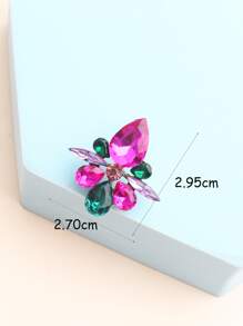 Rhinestone Decor Stud Earrings - Multicolor - View 4