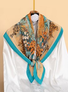 1pc Women Fashion Crinkled Paisley Print Bandana Scarf 35.4" / 90cm, Multi-Function Head/Neck Wrap, Suitable For Daily Use - Multicolor - View 2