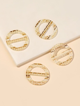 4入組簡約風圓形鈕扣