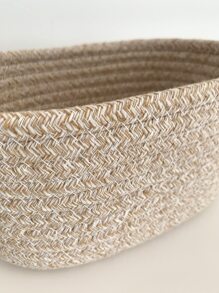 1pc/2pcs Handmade Rope Woven Storage Basket, Multi-Purpose Organizer Bin, Toy, Cosmetic Storage, Foldable Organizer Basket, Desktop Clutter Storage Box, Suitable For Bathroom, Desktop Snack Storage, Jewelry Storage Box, Bedroom, Living Room, Home Desktop Makeup And Miscellaneous Storage Basket - Multicolor - View 5