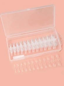 Upgrade Your Look with 480pcs boxed transparent short oval nail resin extended full coverage fake nails suitable for women and girls - Clear - View 1