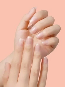 Upgrade Your Look with 480pcs boxed transparent short oval nail resin extended full coverage fake nails suitable for women and girls - Clear - View 3