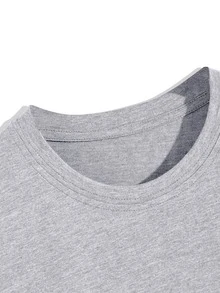 ROMWE MEN Hombres Shorts con camiseta con estampado de letra - Multicolor - Ver 5