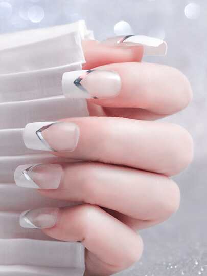 1sheet Minimalist Nail Art Sticker & 1pc Nail File Nails Nail Stickers