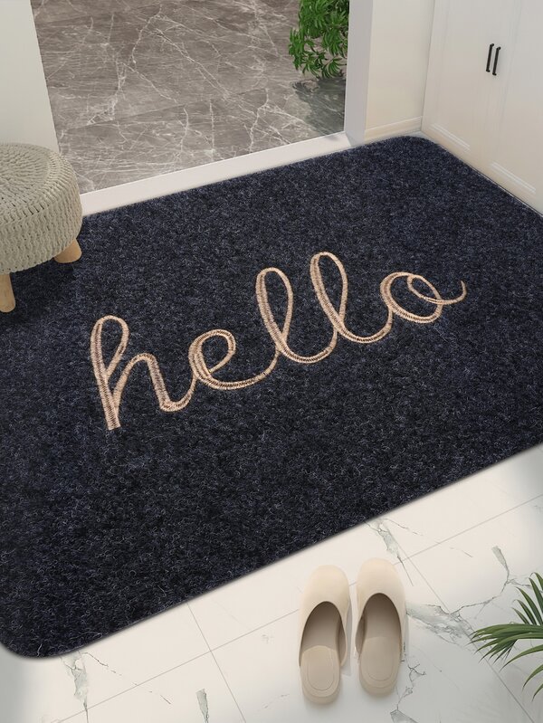 Letter Embroidered Door Mat SHEIN USA