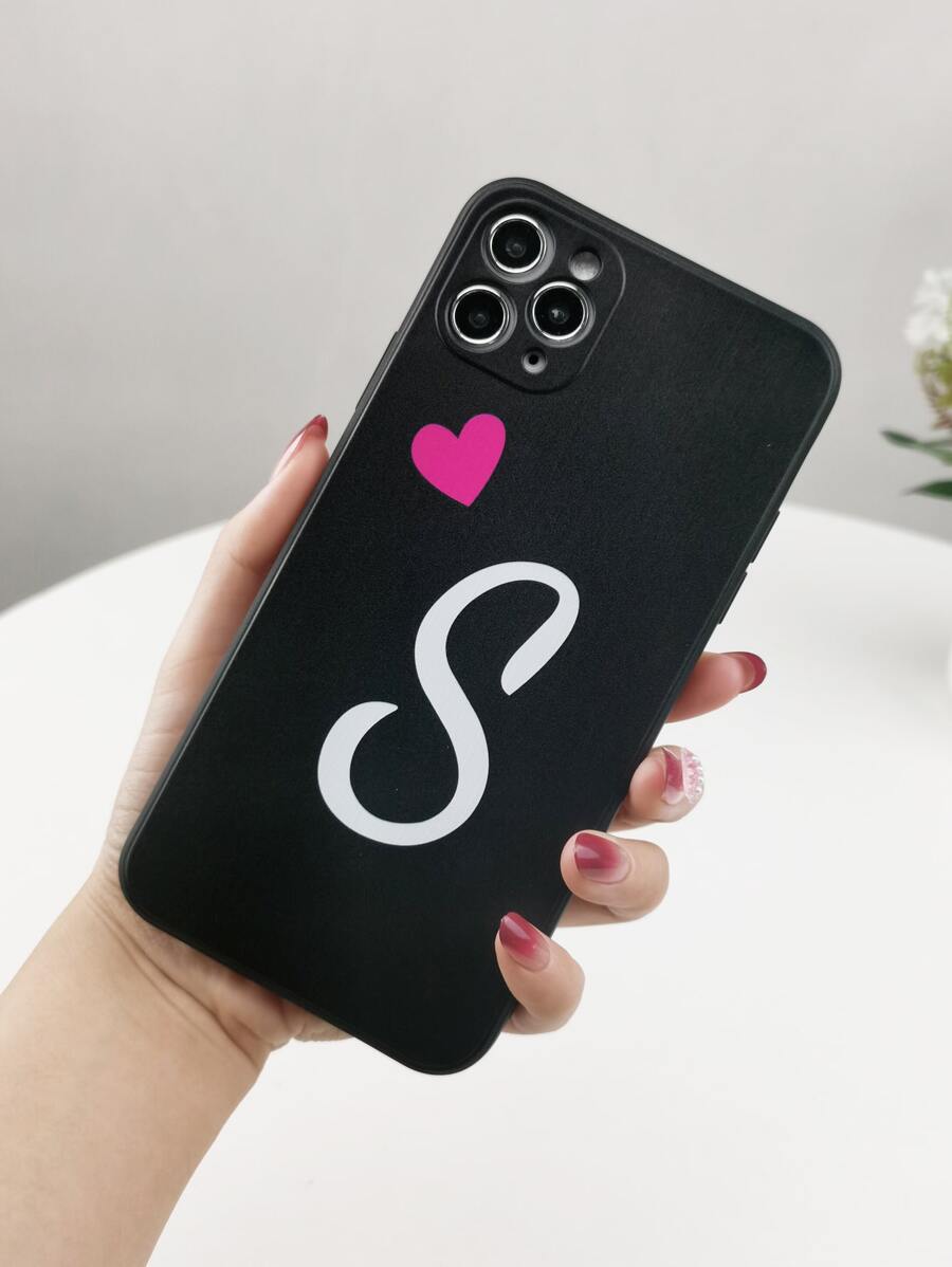 Funda para móvil con estampado de corazón y letra - Multicolor - Ver 1