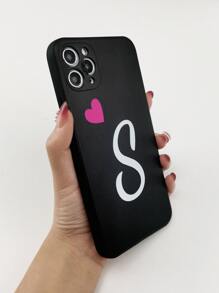 Funda para móvil con estampado de corazón y letra - Multicolor - Ver 4
