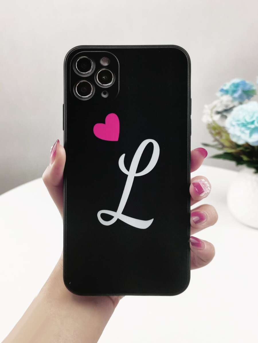 Vỏ điện thoại hình trái tim và chữ cái - Nhiều màu - Xem 1