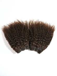 6pcs Curly Human Hair Weave Bundles Dark Brown Dark Brown Color - Dark Brown - View 4