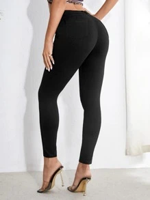 Chiquease High Waist Skinny Pants Fall Cloth For Women - Black - View 2