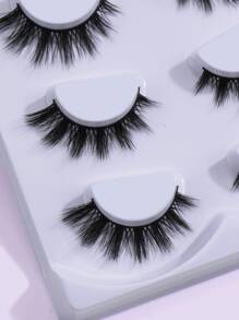 MAGEFY 4 Pairs Of Natural Full False Eyelashes,Thick Curling Fluffy Eyelashes For Party Use Manga Eyelashes, Travel Essentials Strip Lashes,Lashes,Eyelashes,Fake Lashes - Black - View 6