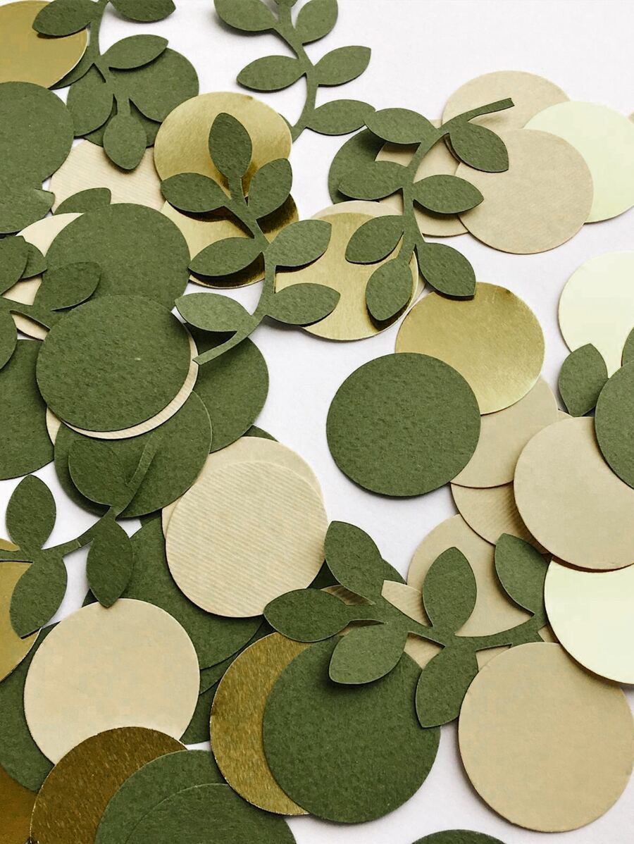 100pcs Leaf Shaped Throwing Confetti,Christmas - Multicolor - View 1